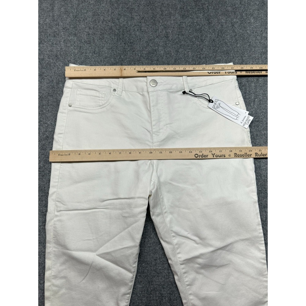 D Jeans Capri Pants Womens 14 White High Waist Modern Fit High Waist Solid New - Picture 7 of 13